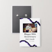 50周年に対する歓呼の追加の名前の写真日付 缶バッジ (正面/裏面)