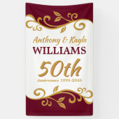 50周年のバーゴ結婚ンディ·金ゴールドが栄える 横断幕 (縦)