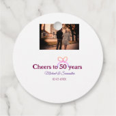 50周年のピンクの弓応援結婚。 フェイバータグ (裏面)