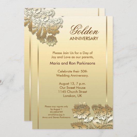 50周年の招待状 招待状 (正面/裏面)