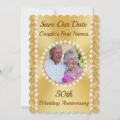 50周年の日付を保存する、写真パーソナライズされた (正面)