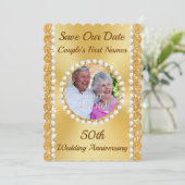 50周年の日付を保存する、写真パーソナライズされた (スタンド正面)