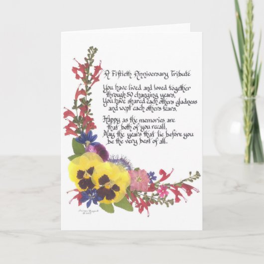 50周年の献上品 カード (正面)