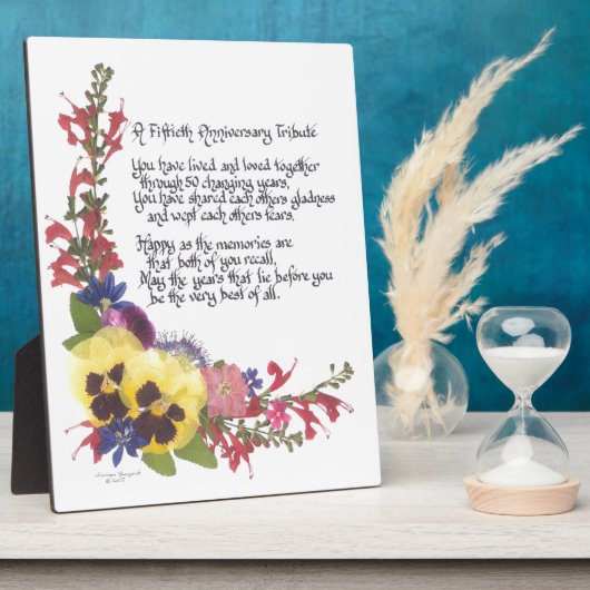 50周年の献上品 フォトプラーク (側面)