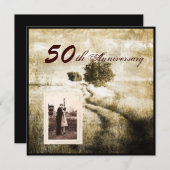 50周年の西のオークの木結婚の国 招待状 (正面/裏面)