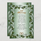 50周年の誓いを更新アイリッシュシャームロック 招待状 (正面/裏面)