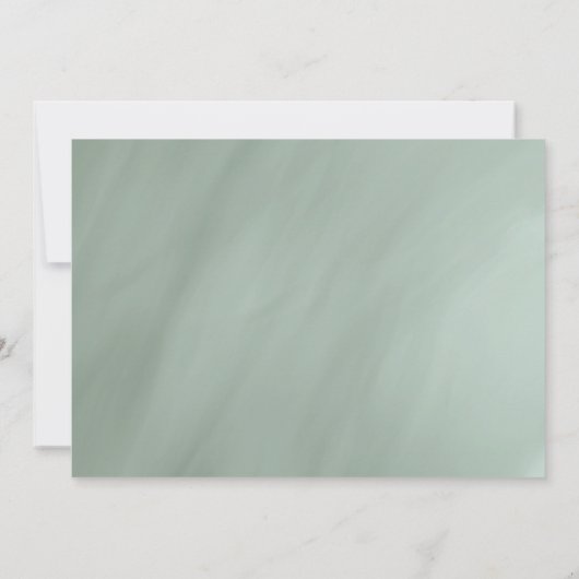 50周年の誕生日が灰色でジェイドと金ゴールドフレーム 招待状 (裏面)