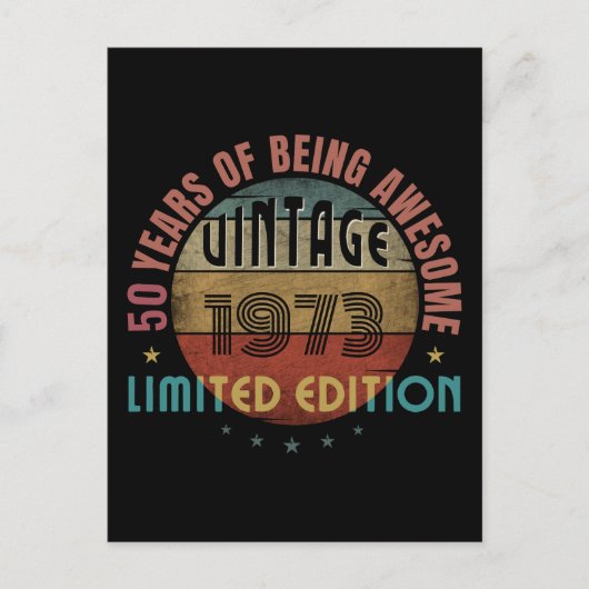 50周年も最高なヴィンテージ1973カスタム ポストカード (正面)