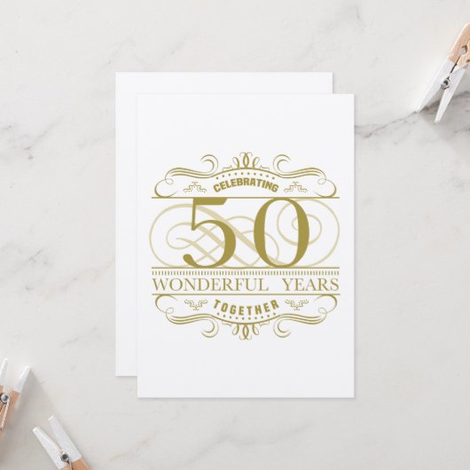 50周年を祝う カード (正面/裏面インサイチュ)