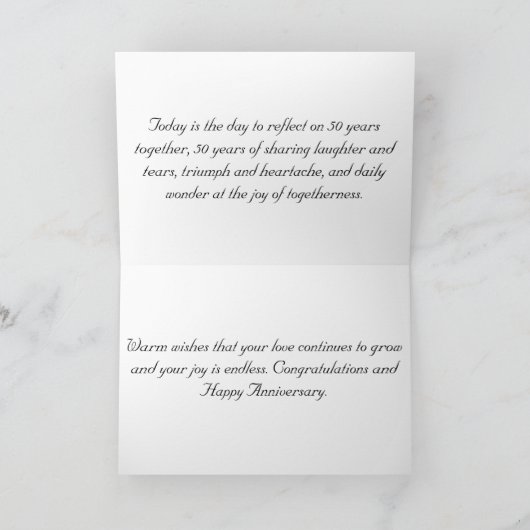 50周年を祝って カード (内部)