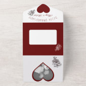 50周年を記念して栄えた – ブルゴーニュとホワイト オールインワン招待状 (外側)