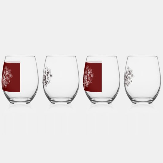 50周年を記念して栄えた – ブルゴーニュと白 ステムなしワイングラス (左)