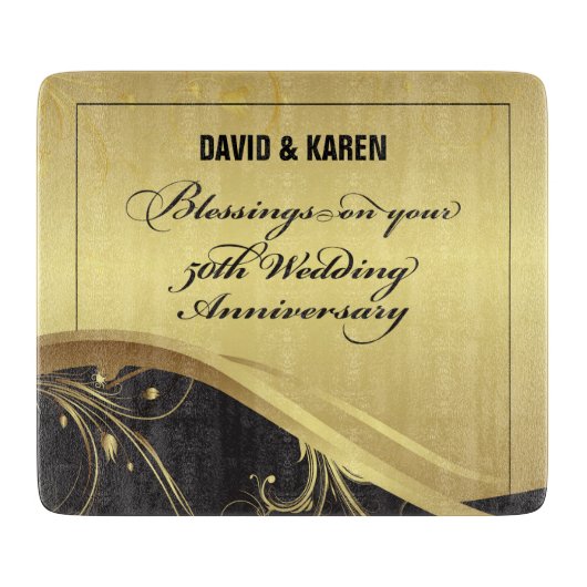 50周年を迎える宗教結婚をパーソナライズ カッティングボード (正面)