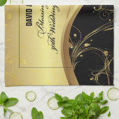 50周年を迎える宗教結婚をパーソナライズ キッチンタオル (折り畳み)