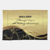 50周年を迎える宗教結婚をパーソナライズ キッチンタオル (横)