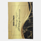 50周年を迎える宗教結婚をパーソナライズ キッチンタオル (縦)