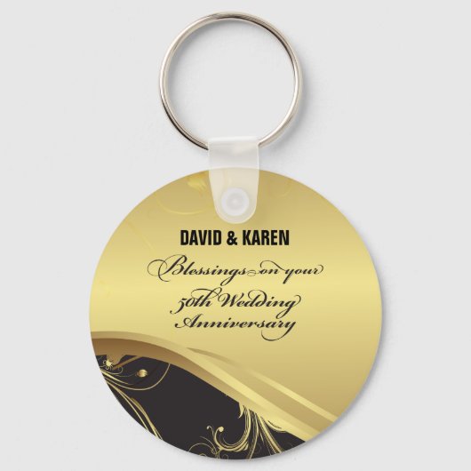 50周年を迎える宗教結婚をパーソナライズ キーホルダー (正面)
