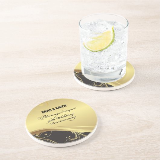 50周年を迎える宗教結婚をパーソナライズ コースター (側面)