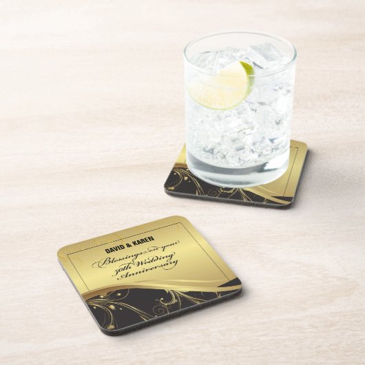 50周年を迎える宗教結婚をパーソナライズ コースター (右側)