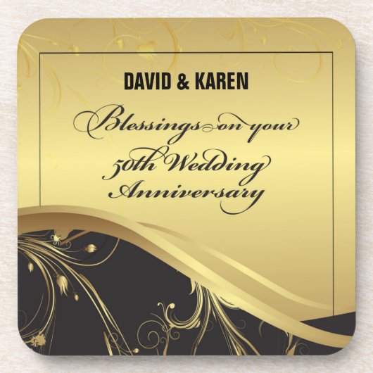 50周年を迎える宗教結婚をパーソナライズ コースター (正面)