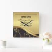 50周年を迎える宗教結婚をパーソナライズ スクエア壁時計 (ホーム)