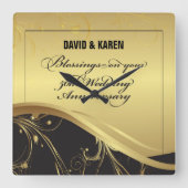 50周年を迎える宗教結婚をパーソナライズ スクエア壁時計 (正面)