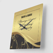 50周年を迎える宗教結婚をパーソナライズ スクエア壁時計 (傾斜)