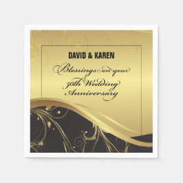50周年を迎える宗教結婚をパーソナライズ スタンダードカクテルナプキン