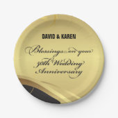 50周年を迎える宗教結婚をパーソナライズ ペーパープレート (正面)