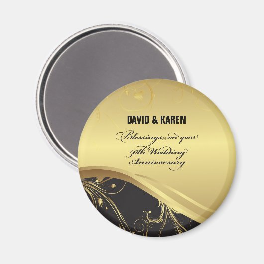 50周年を迎える宗教結婚をパーソナライズ マグネット (正面/裏面)