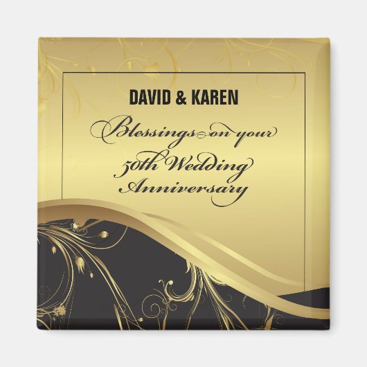 50周年を迎える宗教結婚をパーソナライズ マグネット (正面)