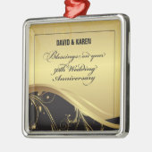 50周年を迎える宗教結婚をパーソナライズ メタルオーナメント (左)