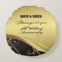 50周年を迎える宗教結婚をパーソナライズ ラウンドクッション