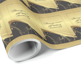 50周年を迎える宗教結婚をパーソナライズ ラッピングペーパー