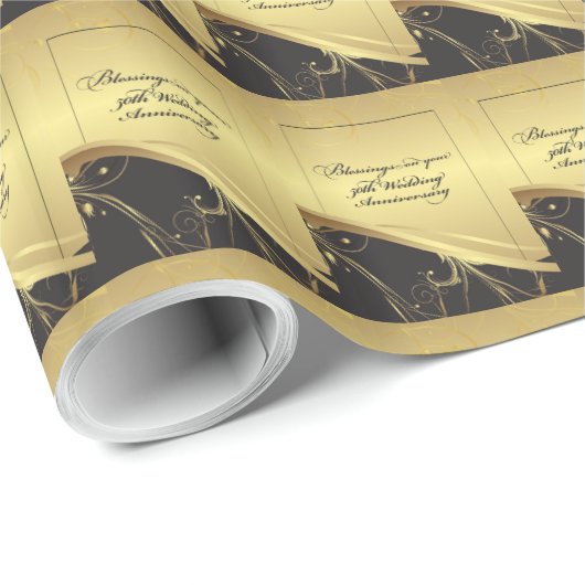 50周年を迎える宗教結婚をパーソナライズ ラッピングペーパー (ロールコーナー)