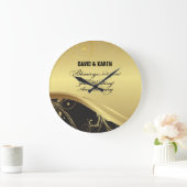 50周年を迎える宗教結婚をパーソナライズ ラージ壁時計 (ホーム)