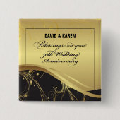 50周年を迎える宗教結婚をパーソナライズ 缶バッジ (正面)