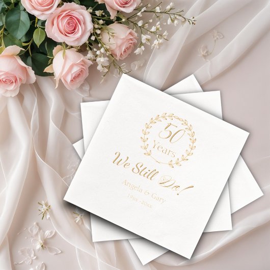 50周年を迎える「我々は今も結婚続ける 箔ナプキン