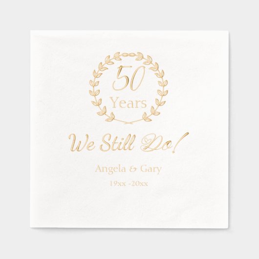 50周年を迎える「我々は今も結婚続ける 箔ナプキン (正面)