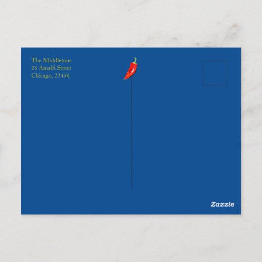 50周年イタリアンテーマのレモン 赤 白 青 招待状 (裏面)