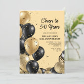 50周年エレガントのスクリプ結婚ト 招待状 (スタンド正面)