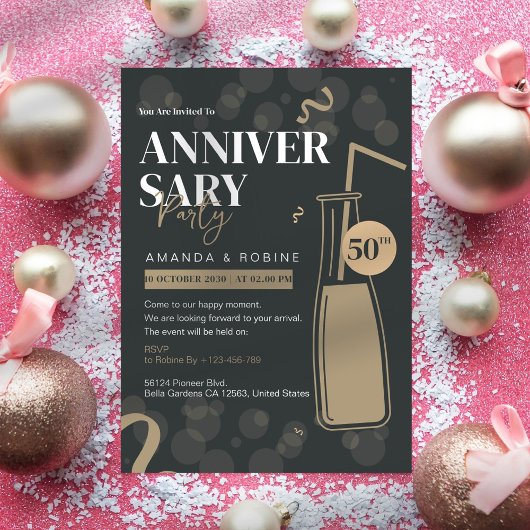 50周年エレガント招待状 招待状