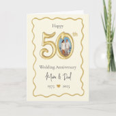 50周年エレガント記念カー結婚ド – ムーム&パパ カード (正面)