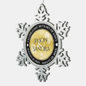 50周年エレガント記念結婚日 スノーフレークピューターオーナメント (右)