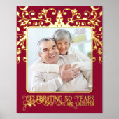 50周年カスタムを記念して自分の写真を結婚追加 箔ポスター (正面)