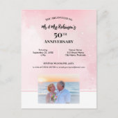 50周年カスタム写真 星空ピンク ポストカード (正面)