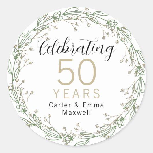 50周年クラシックラウンドステッカー ラウンドシール (正面)