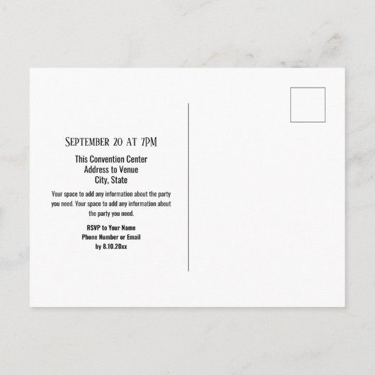 50周年クラス再会 エレガントブルー発表ポストカード 案内ポストカード (裏面)