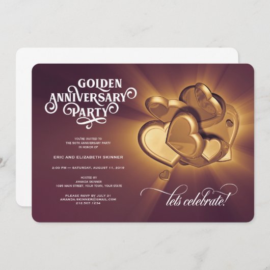 50周年ゴールデンアニバーサリーパーティー（バージョン4） 案内状 (正面/裏面)