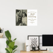 50周年ゴールデンアニバーサリー結婚式写真ウェルカムサイン ポスター (ホームオフィス)